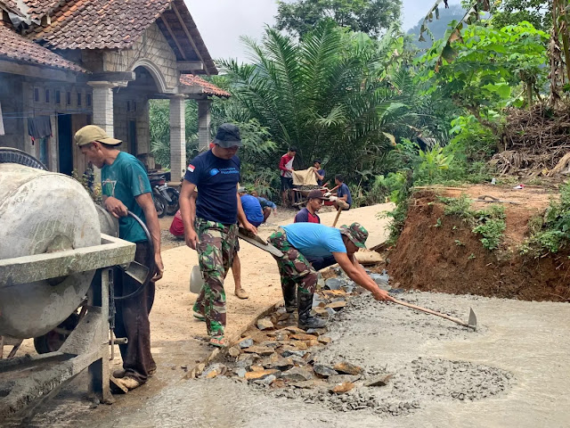 Tidak Hanya Fokus Program TMMD, Halaman Rumah Juga Jadi sasaran Kerja Anggota Satgas TMMD ke 113 Kodim 0802/ Ponorogo