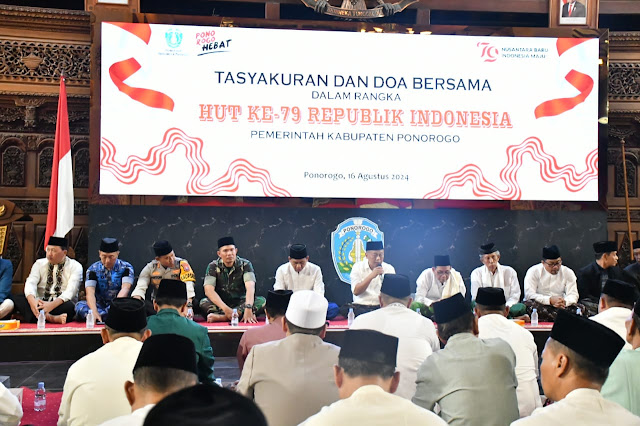 Dandim 0802/Ponorogo Hadiri Tasyakuran dan Doa Bersama HUT Ke 79 Republik Indonesia