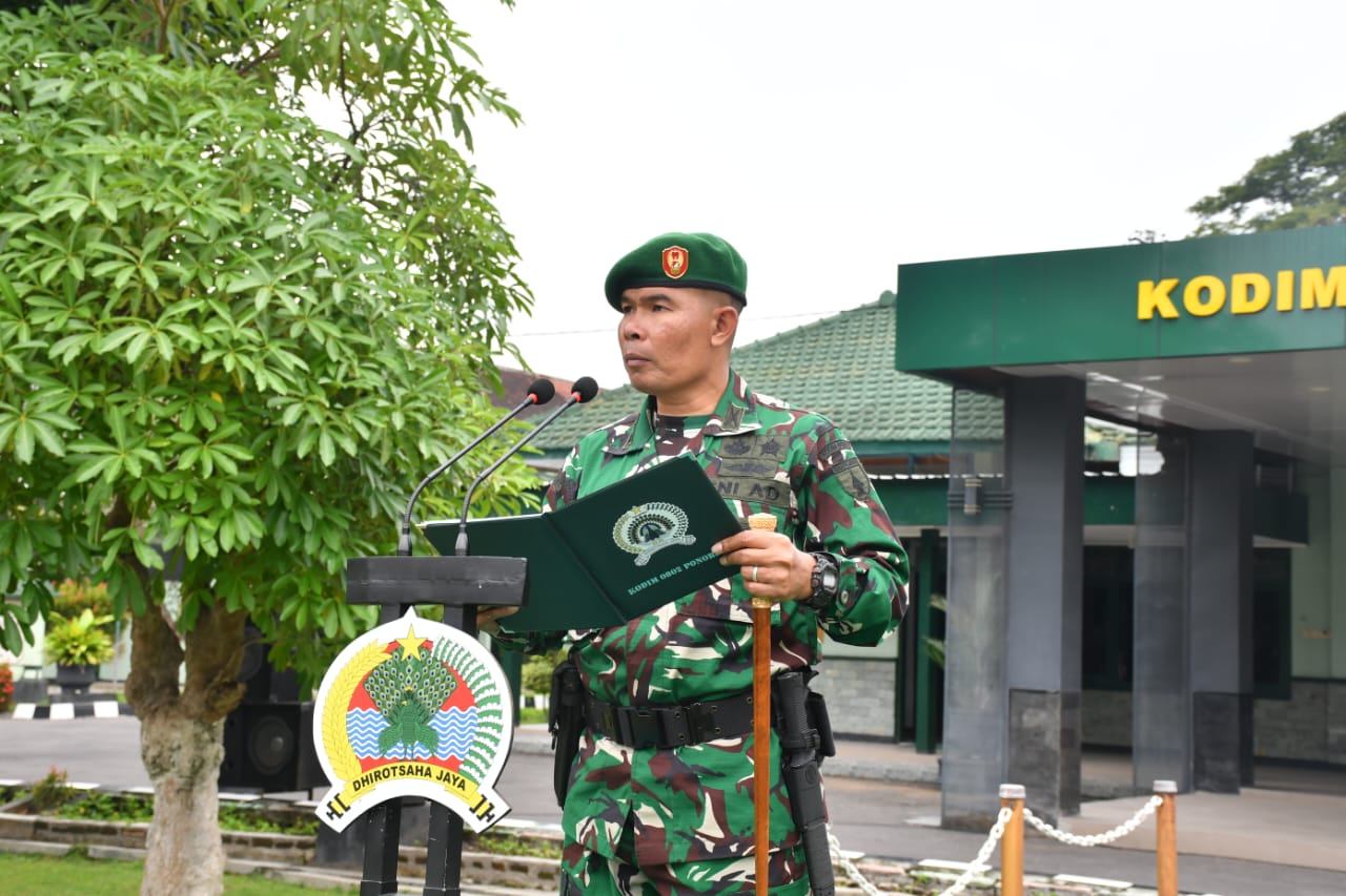 Upacara Bendera 17 Maret 2025, Dandim Ponorogo Baca Amanat Pangdam V/Brawijaya