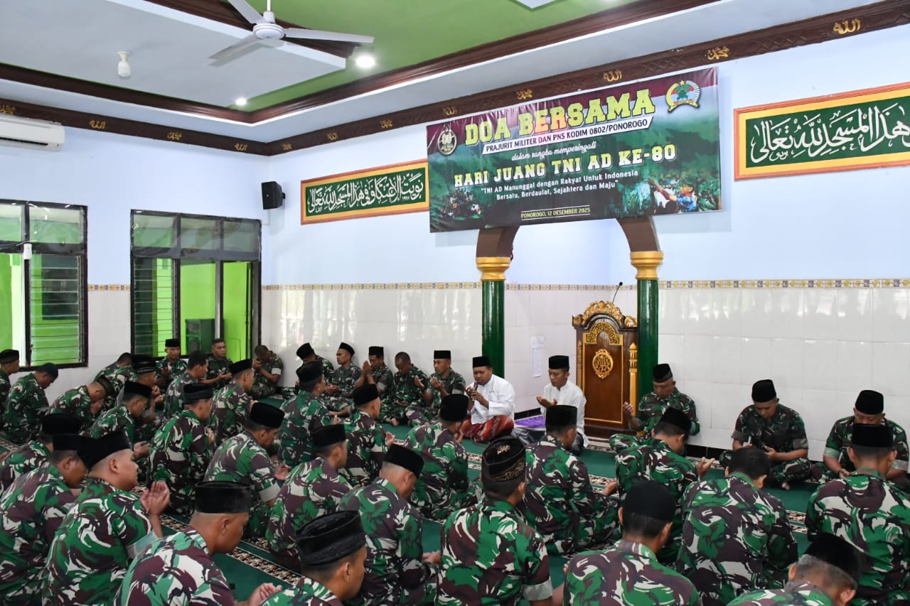 Peringati Hari Juang TNI AD ke 80, Kodim Ponorogo Gelar Doa Bersama